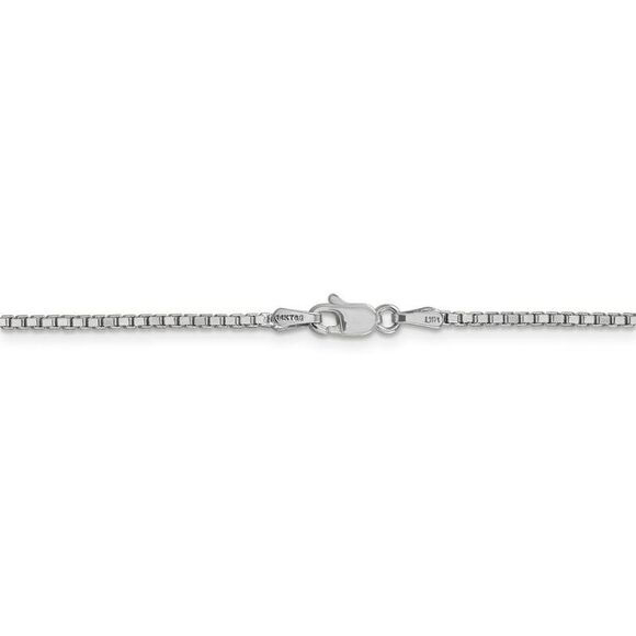 1.5mm, 14k White Gold, Box Chain Necklace, 16 Inch - Picture 4 of 8
